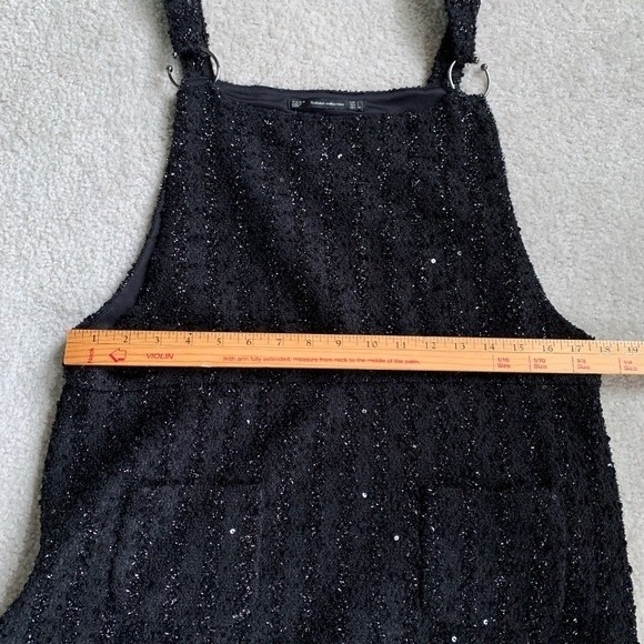 Zara Black Sparkly Overall Jumper Size L - Picture 13 of 14